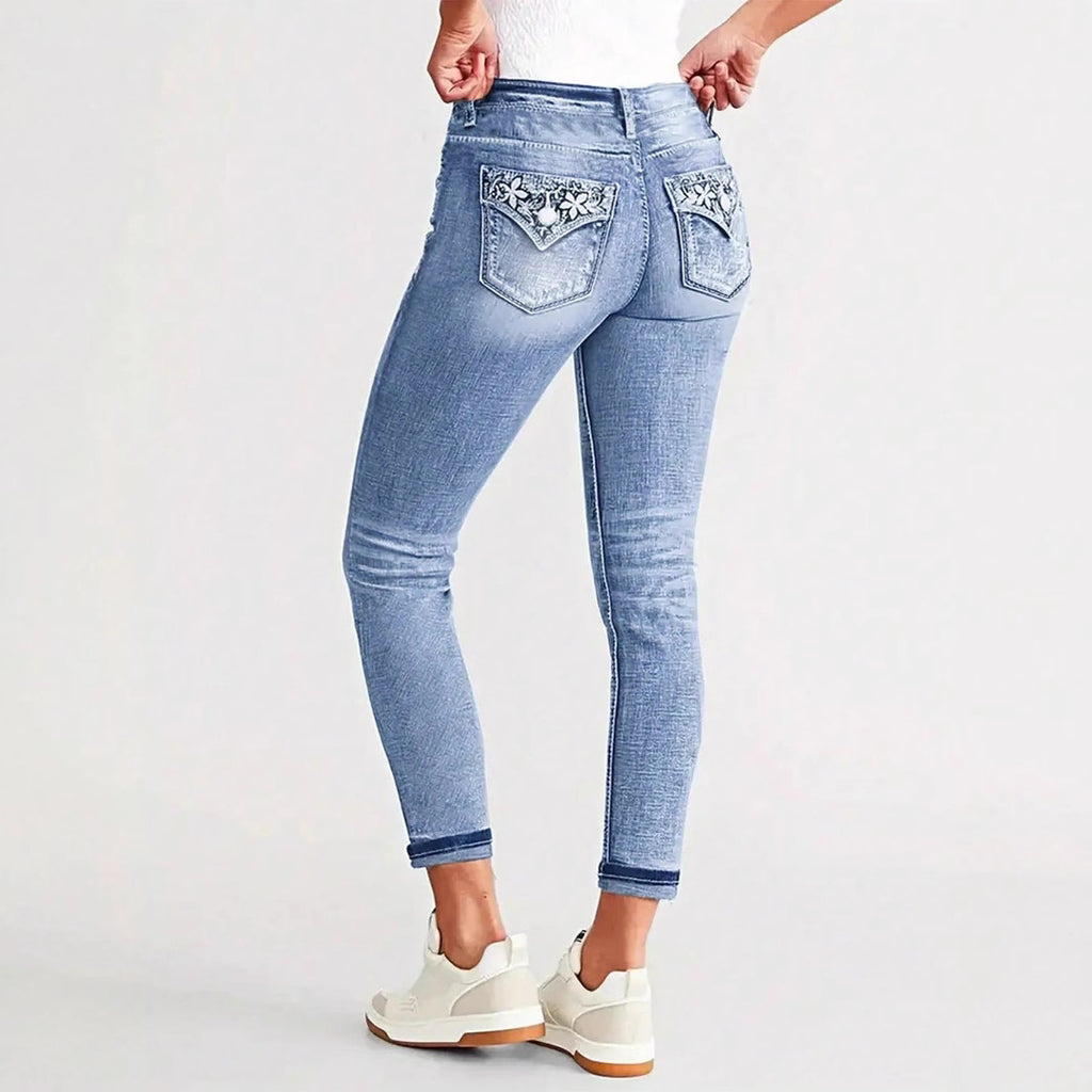 Women's Slim-Fit Stretch-Skinny-Jeans with Narrow Ankle Cuff and Five-Pocket Design Fashion Glam