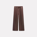 Women's High-Waisted Palazzo Pants with Front Tucks and Wide Leg Fashion Glam