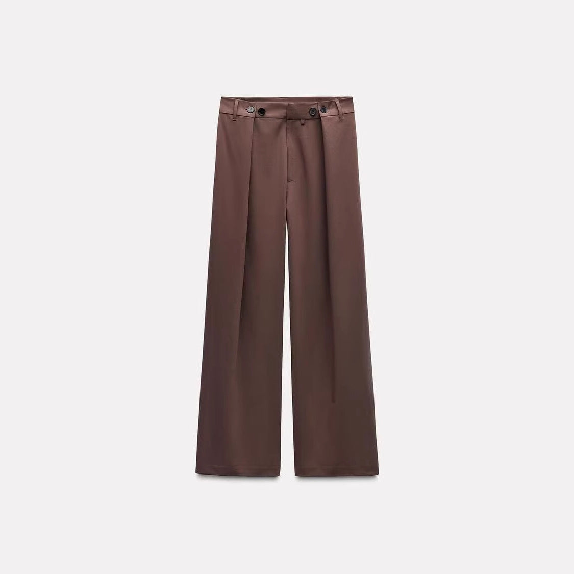Women's High-Waisted Palazzo Pants with Front Tucks and Wide Leg Fashion Glam