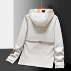 Men's Lightweight Utility Rain Jacket with Hood, Windproof Softshell and Reflective Inserts Fashion Glam