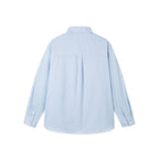 Women's oversized shirt with fine stripes, breast pocket, and rounded hem Fashion Glam