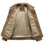 Men's Suede Look Trucker Jacket with Snap Closure Fashion Glam