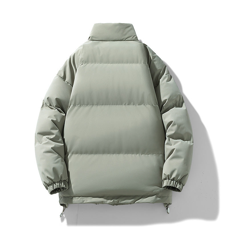 Women's Lightweight Down-Look Puffer Jacket with High Collar, Drawstring Hem, and Elastic Cuffs Fashion Glam