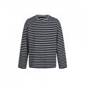 Unisex Maritime Striped Knit Shirt with Loose Fit and Round Neck Fashion Glam
