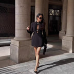 Women’s Longline Tunic with Central Keyhole and Decorative Buttons Fashion Glam