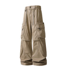Men's Loose Cargo Pants in Baggy Cut with Utility Pockets and Drawstring Waist Fashion Glam