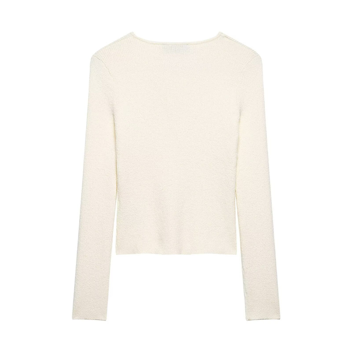 Women Asymmetrical Boucle Cardigan with V-Neck and Decorative Button Placket Fashion Glam