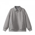 Unisex Oversize Half-zip Sweatshirt with Polo Collar, Waffle Structure and Kangaroo Pocket Fashion Glam