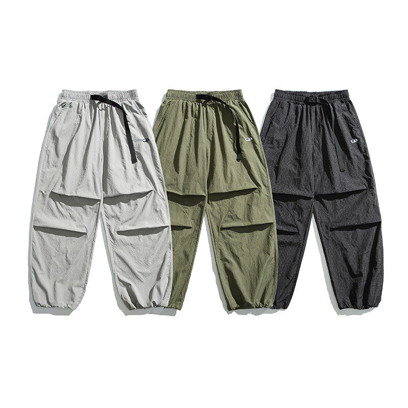 Unisex Lightweight Ripstop Cargo Pants with Multiple Flap Pockets and Elastic Hem Fashion Glam