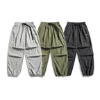 Unisex Lightweight Ripstop Cargo Pants with Multiple Flap Pockets and Elastic Hem Fashion Glam
