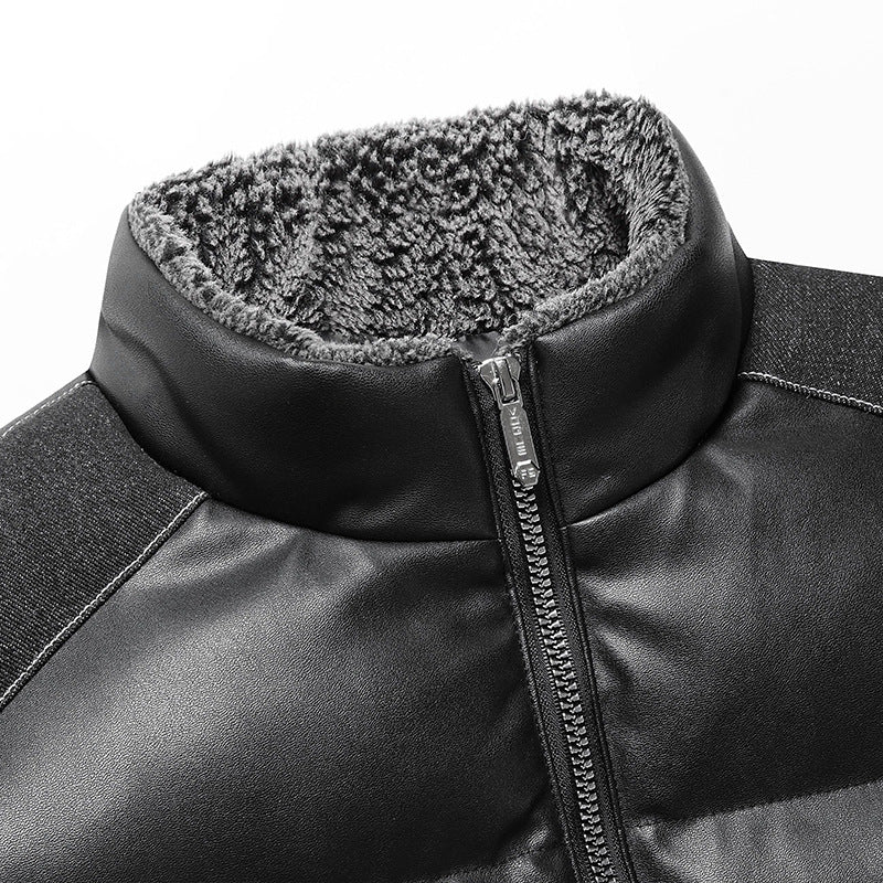 Men's padded quilted vest with cargo pockets and high collar Fashion Glam