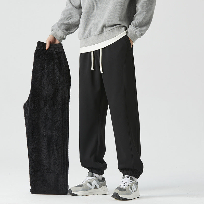 Men's Relaxed Jogger with Elastic Waistband and Removable Teddy Lining Fashion Glam