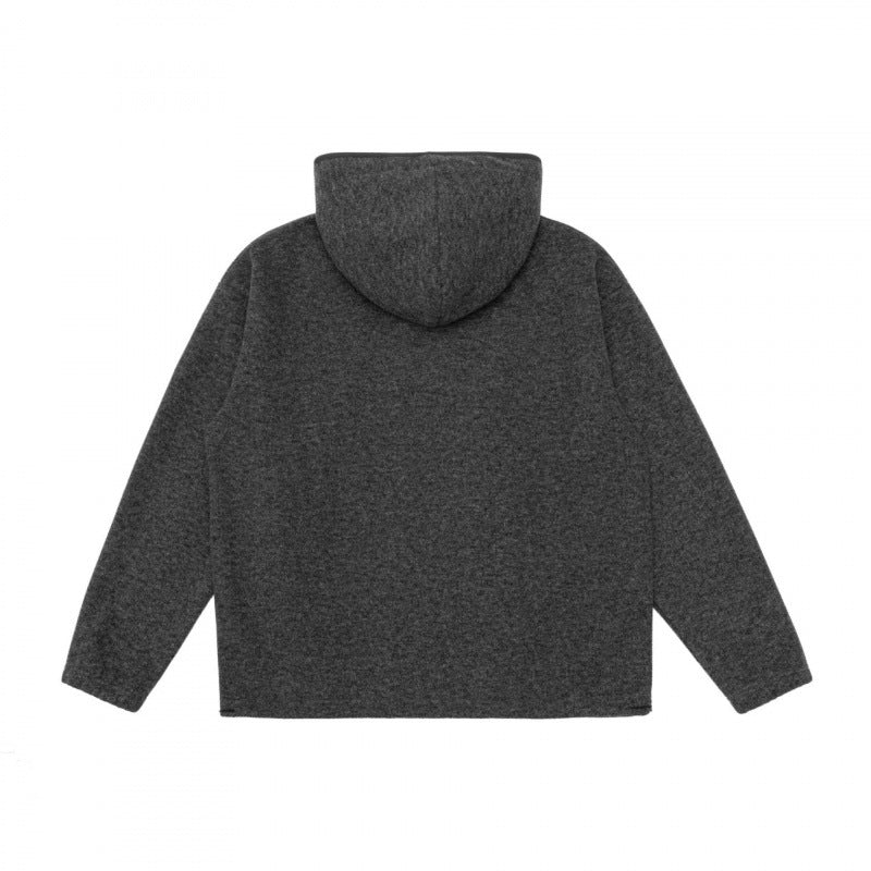 Unisex hoodie with button placket and soft fleece inner lining Fashion Glam
