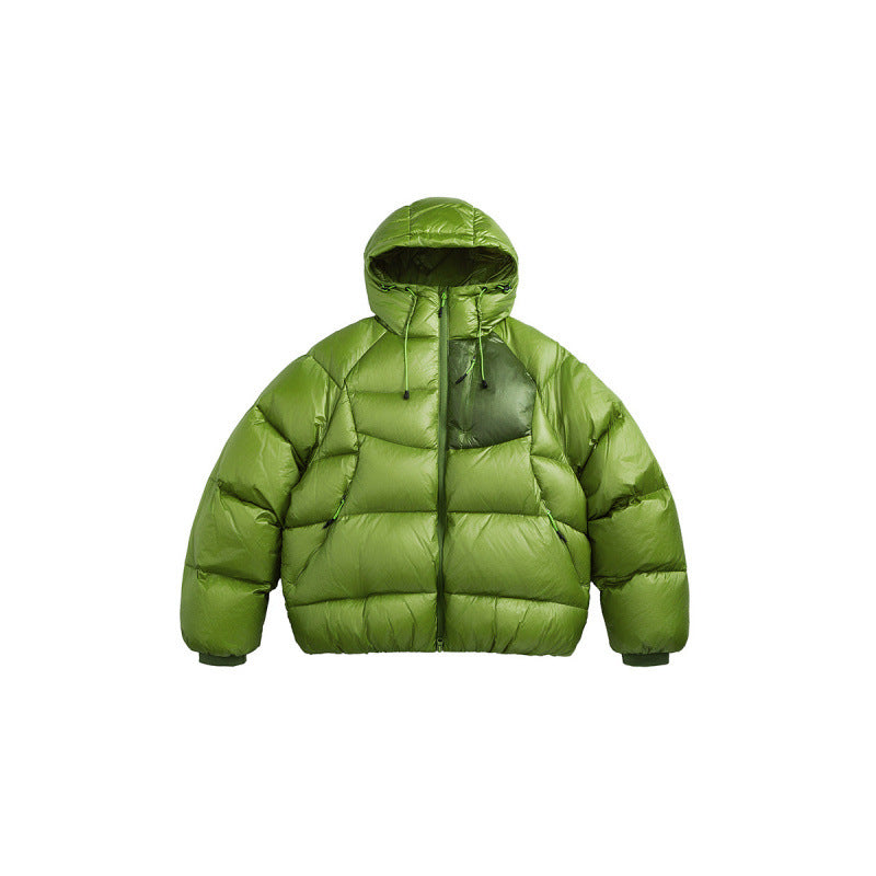 Unisex Quilted Down Jacket with Hood and Lightweight Thermal Insulation Fashion Glam