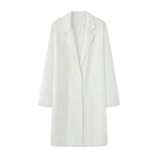 Women Longline Coat with Open Front, Casual Fit and Patch Pockets Fashion Glam