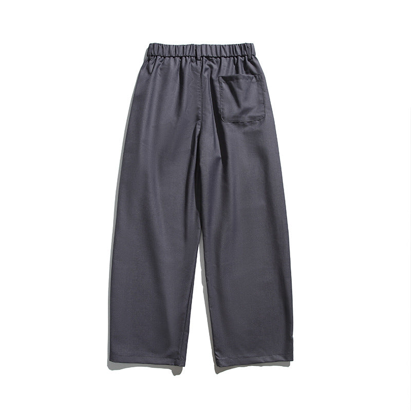 Men's wide pleated pants with elastic drawstring waistband and cropped cut Fashion Glam