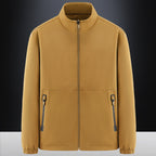 Men's minimalist technical all-weather softshell jacket with stand-up collar and water-repellent zippers Fashion Glam