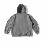 Unisex Oversize Hoodie with Contrast Insert, Snap Button Placket and Kangaroo Pocket Fashion Glam