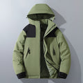 Men's Water-Repellent Winter Parka with Hood, Thermal Insulation and Contrasting Shoulder Panels Fashion Glam
