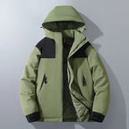 Men's Water-Repellent Winter Parka with Hood, Thermal Insulation and Contrasting Shoulder Panels Fashion Glam