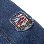 Men's denim jacket in vintage look with patch, chest pockets, and breathable mesh lining Fashion Glam
