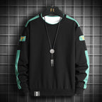 Men's Loose Sweatshirt in Urban Layer Look with Shoulder Panels and Ribbed Hem Fashion Glam