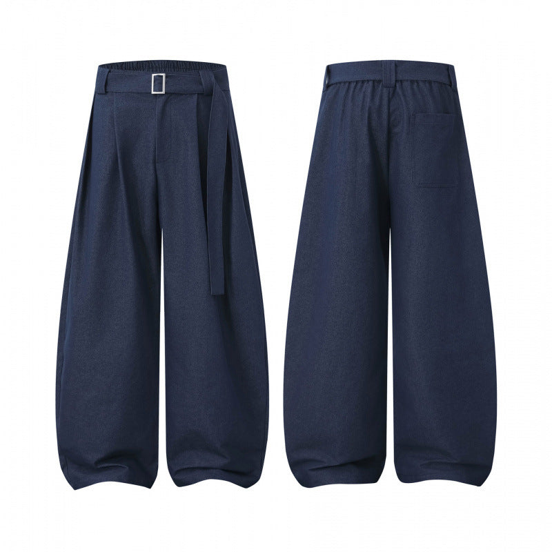 Ladies balloon pants with wide leg, high waistband and tie belt Fashion Glam