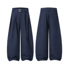 Ladies balloon pants with wide leg, high waistband and tie belt Fashion Glam