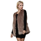 Women's Sleeveless Shaggy Faux Fur Vest with Long Pile and Open Front Fashion Glam