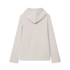 Women's chunky knit hooded jacket with zipper and drawstring Fashion Glam