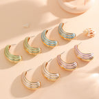 Women Hanging Earrings with Luxurious Gold and Pink Finish Fashion Glam