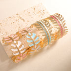 Women Open Bangle in Elegant Leaf Design Fashion Glam