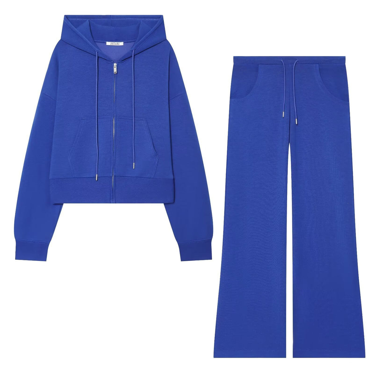 Women Cropped Hooded Sweat Jacket with Full Zip and Kangaroo Pocket Fashion Glam