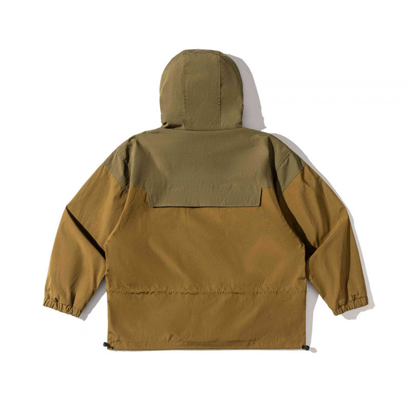 Unisex Loose-Fitting Utility Field Jacket with Hood, Drawstring and Flap Pockets Fashion Glam