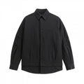 Unisex Oversized Shirt Jacket with Two-Layer Hem, Chest Welt Pocket and Structured Cotton Blend Fashion Glam