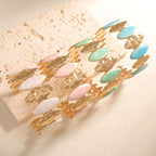 Ladies Open Bangle made of noble metal with elegant motif Fashion Glam