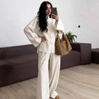 Women's Oversized Chinese Collar Blouse with Traditional Knot Closures and Wide Sleeves Fashion Glam