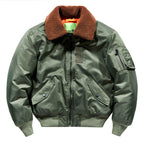 Men's pilot bomber jacket with teddy collar, water-repellent nylon shell and sleeve utility pocket Fashion Glam