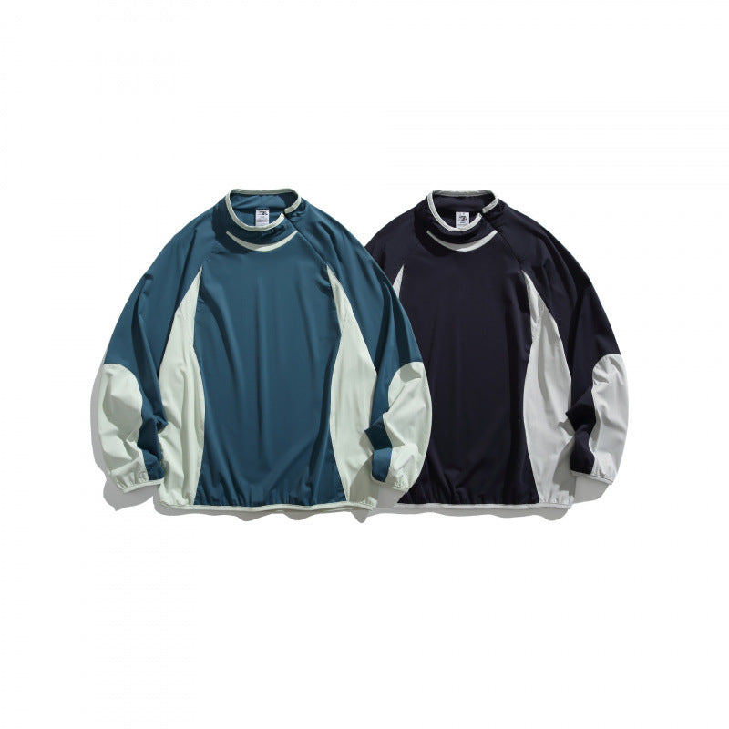 Unisex Wide cut windproof functional sweatshirt with contrast panels Fashion Glam