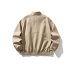 Unisex Light Oversized Zip Jacket in Bomber Style with Stand-up Collar and Elastic Hem Fashion Glam