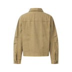 Unisex Boxy Denim Jacket in Worker Look with Metal Button Placket and Chest Pockets Fashion Glam