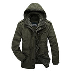 Men's Thermo-Canvas Parka with Sherpa Inner Lining, Removable Hood and Multi-Functional Pockets Fashion Glam