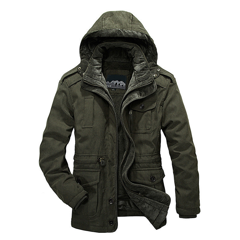 Men's Thermo-Canvas Parka with Sherpa Inner Lining, Removable Hood and Multi-Functional Pockets Fashion Glam