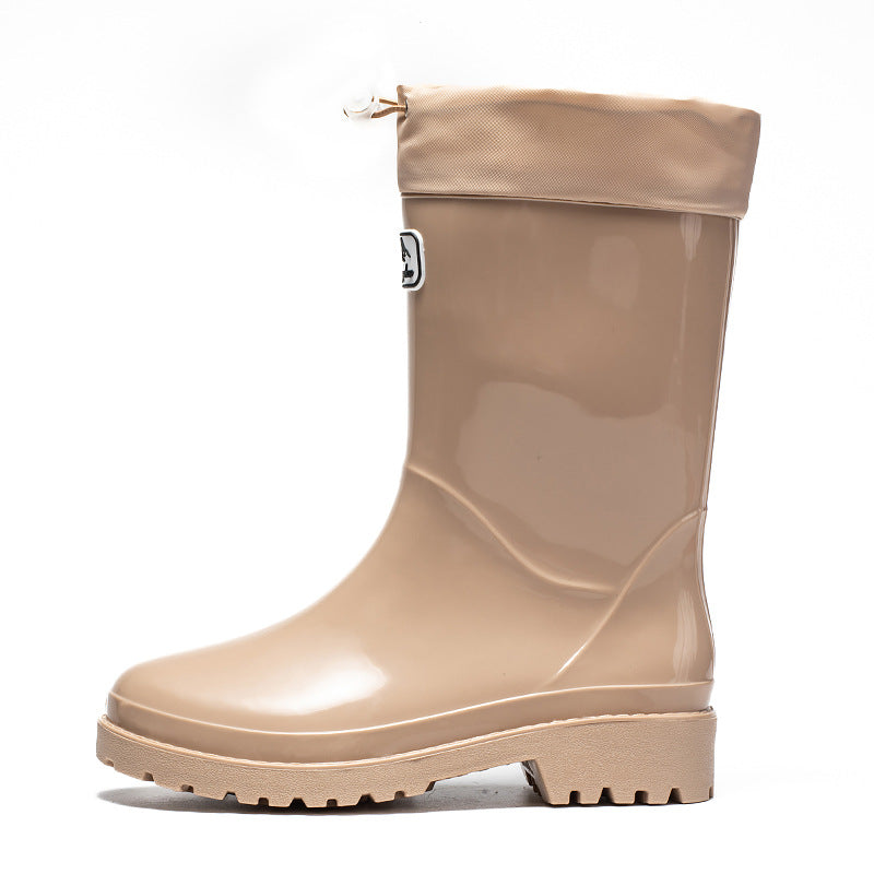 Women's high-quality and stylish rubber boots with adjustable lacing system Fashion Glam