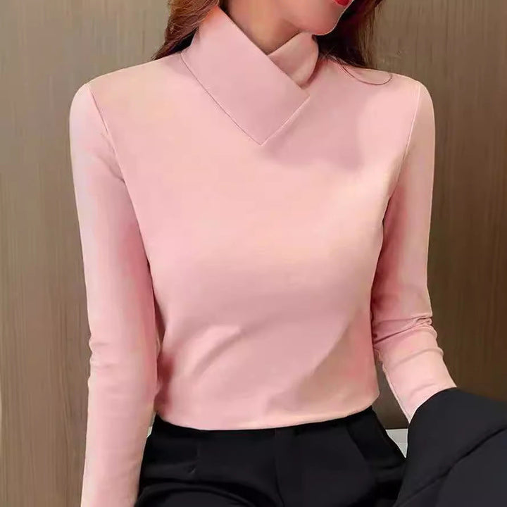 OLIVIA – CHIC HIGH COLLAR LONG SLEEVE TOP