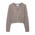 Ladies Cropped Raglan Cardigan with Pearl Buttons and Wide Ribbed Hem Fashion Glam