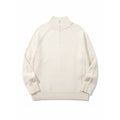 Unisex Knit Half-Zip Sweater with High Ribbed Collar and Raglan Sleeves Fashion Glam