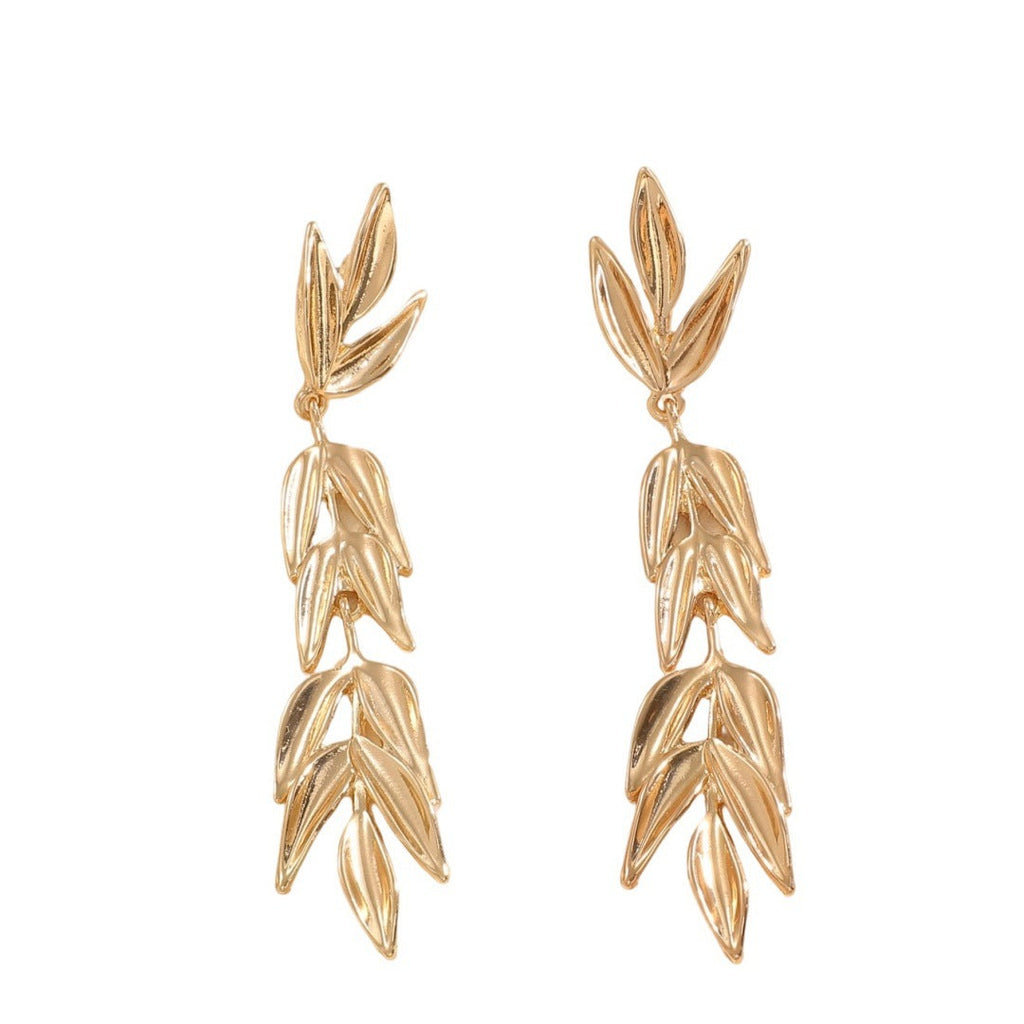 Women's Hanging Earrings with Elegant Leaf Design Fashion Glam