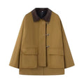 Women Oversize Short Coat with Toggle Closures and Cord Collar Fashion Glam