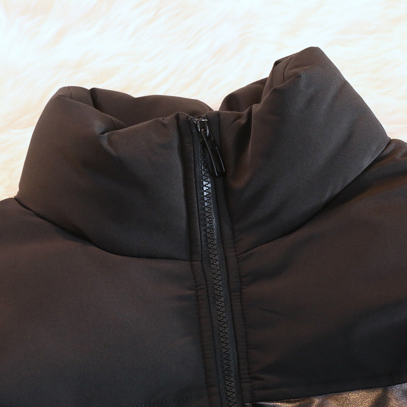 Unisex Padded Oversize Quilted Jacket with Stand-up Collar and Concealed Zipper Fashion Glam